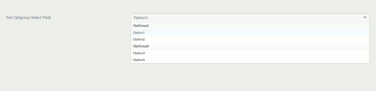 Поле Select Optgroup